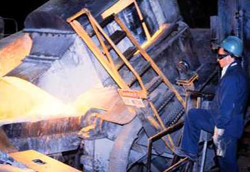 The production of Free-Cutting Brass begins by melting the proper composition (nominally 61.5% copper, 35.40/o zinc and 3.1% lead) in induction furnaces