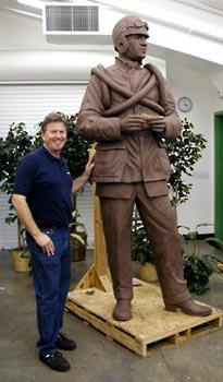 Michael Maiden with Eugene Ely Bronze