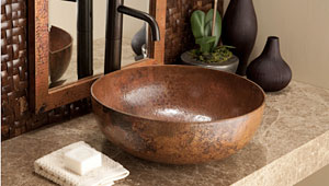 A completed copper sink.