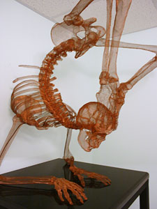 Copper wire anatomical sculpture.