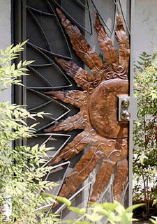 Copper and Steel Sunburst Security Door
