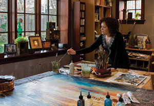 Nancy Scheinman at work in her studio