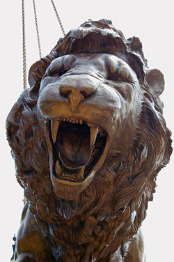 Bronze Lion sculpture