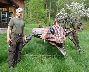 Greg Leavitt with a copper Moko lizard.