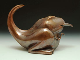 Tea Wrex, brass sculpture