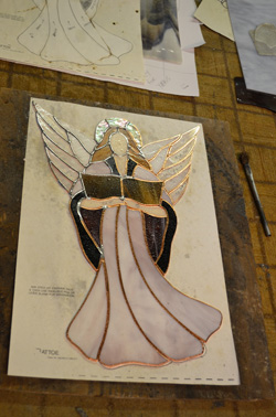 Angel, after stained glass is applied.