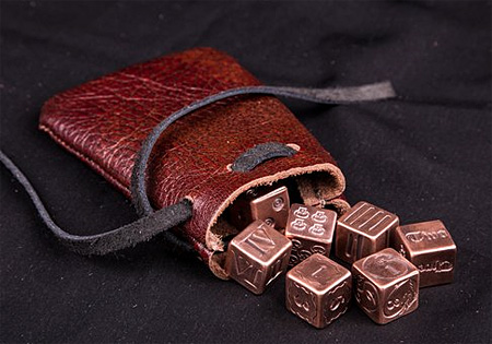 Handcrafted copper dice