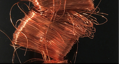Closeup of Carl Duzen's copper wire work. 