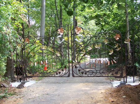 Driveway gate by David Fisher of Fisher Forge