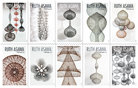 Brass Sculpture Ruth Asawa USPS Stamps