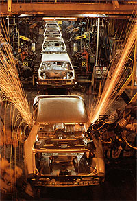 GMC's Cadillac assembly line