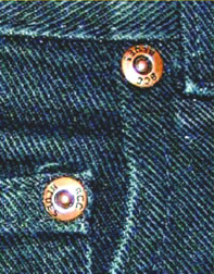 Copper reinforcing rivets, now standard on most brands of jeans, originated in 1873.