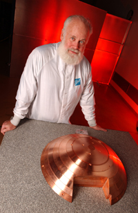 Scientist with Copper Crater mass