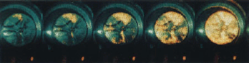 CVL-illuminated photograph of injection and combustion in a diesel engine.
