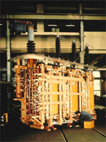 Transformer Windings This is the interior of an oil-filled transformer showing high conductivity copper windings that are ductile enough to be formed accurately to shape yet strong enough to take the very high electromagnetic stresses that develop during a short circuit.